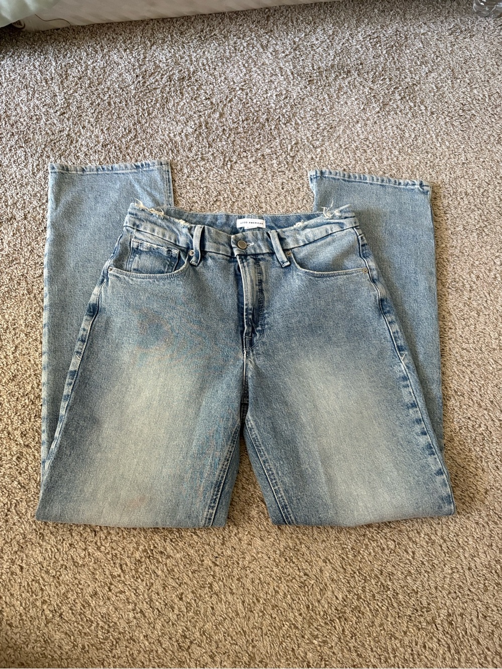 Light Wash Straight-Leg Jeans